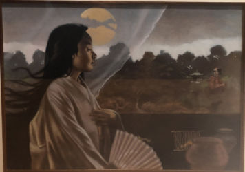 The Girl Who Loved Caterpillars (1992)
Illustration for pages 30-31
Oil wash on board
Gift of Guy and Carol Wolfenbarger
24 3/8" x 29" (frame);
14" x 19" (image) The Girl Who Loved Caterpillars (Floyd Cooper)